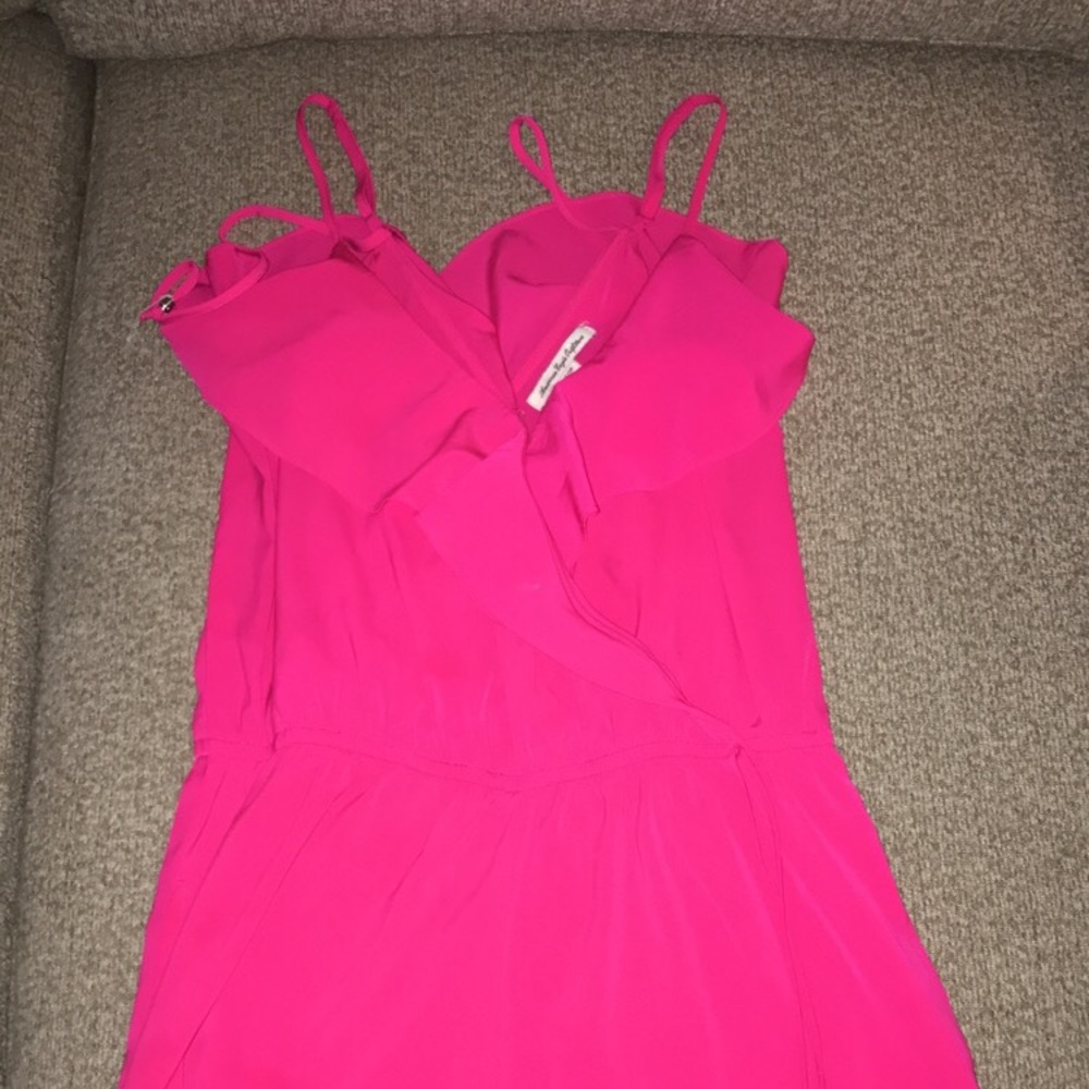 Hot pink flutter romper